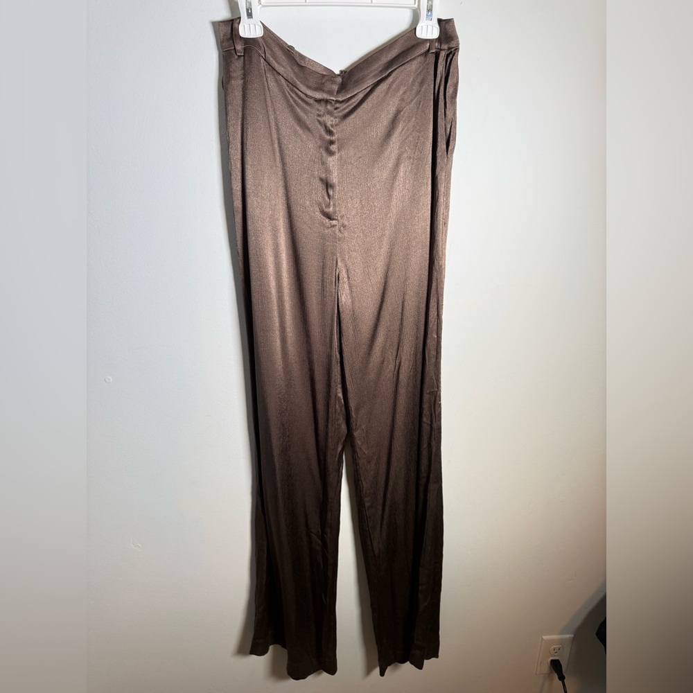 Nonchalant‎ Label Pauline Pant XL Chocolate Brown Wide Leg Quiet Luxury NWT